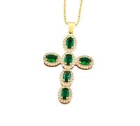 LMRJHAZM Accessoires Collier Crucifix pour Femme, Croix Cubique Brillante, Collier de Traversée Exquis, Collier Crucifix de Jésus, Collier Croix de Jésus, Collier Croix de Jésus, Collier Croix avec