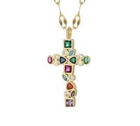 LMRJHAZM Accessoires Collier Crucifix pour Femmes, Collier Pendentif Croix pour Femme, Collier Ras du Cou Notre-Dame, Collier Jésus, Collier Croix de Jésus, Collier Croix avec Jésus