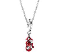 LMRJHAZM Accessoires Collier en Argent Sterling 925 pour Hommes et Femmes, Collier de Perles de Charmes de Super-héros d'halloween, Colliers en Cristal Rouge Noir Punk Rock Gothique Animal Ras du