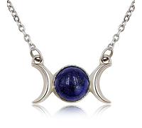 LMRJHAZM Bijoux Crystal Birthstone Triple Moon Goddess pour Les Femmes Hommes Hommes Filles, Dianty Crescent Moon Phase guérison Cadeaux d'anniversaire du Chakra pour la mère Sœur Friends Bijoux