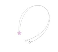 LMRJHAZM Bijoux Nouveau 2025 Arrivée Synthétique Opale Étoile Pendentif Collier Femmes Charme Rose Bleu Pierre 925 Bijoux en Argent Sterling Long Lien Chaîne Collier avec pour Vous Accessoires À La