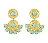 LMRJHAZM Boho Turquoise Chandelier Boucles d'oreilles enrôlant pour les femmes Vintage Bohemian Round Blue Birthstone Ball Y2k Western State Drop Dant Stud Oreille Hypoallergène ethnique Bijoux