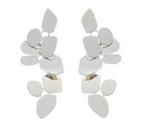 LMRJHAZM Boucles d'oreilles à disque géométrique pendantes en couches faites à la main à la main irrégulière Round Rectangle Drop chandelier Boucle d'oreille pour les femmes