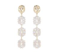 LMRJHAZM Boucles d'oreilles en diamant personnalisées à aiguille argentée avec boucles d'oreilles longues élégantes