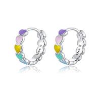 LMRJHAZM Boucles d'oreilles en émail en émail rose pour femmes Fine bijoux cadeau