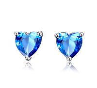 LMRJHAZM Boucles d'oreilles pour femmes coeur romantique 925 Boucle d'oreilles bijoux avec des cadeaux d'anniversaire de mariage de pierres de pierre de pierre précieuse créées