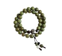 LMRJHAZM Bracelet en Bois de Santal Vert 8 mm avec Bodhi, Bouddhisme tibétain Perles de méditation Collier, circonférence de la Main 14 mm