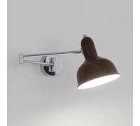 LMRJHAZM Bras léger en métal Applique Claire légère avec Un Grain de Bois Finition métallique de métal Lampe de Mur Swing réglable Antique Chrome Fin Fini Les lumières de Lecture Industriel