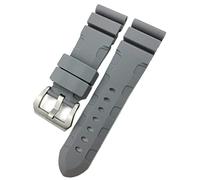 LMRJHAZM Broupe de montée en caoutchouc 22 mm 24 mm 26 mm Slicon Watch Strap Fit pour Panerai Submersible Luminor Pam Green Blue Bracelet imperméable (Couleur: Pin d'orange, taille: 26 mm)