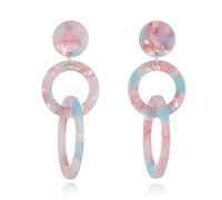 LMRJHAZM Cercle rond en acrylique Boucles d'oreilles en verres pour les femmes en résine Géométrique Géométrique Drop Dant Stump Hypoallergénique Léger rétro Y2K Party 70S 80S 90S BIJOURS GIEDS