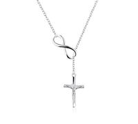 LMRJHAZM Collier d'amour Infini avec Croix, chaîne à la Mode pour Femmes, Bijoux de Mariage