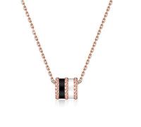 LMRJHAZM Collier de Petite Taille pour Femme, chaîne de clavicule plaquée Couleur Rose 18 carats, Coffret Cadeau