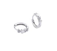 LMRJHAZM Double Love Heart Cubic Zirconia Sleeper Small Hoop Moucles d'oreilles pour les femmes Cartilage Tiny mignon CZ Huggie Hoops hypoallergénique pour oreille sensible