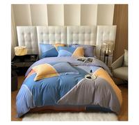 LMRJHAZM Ensemble de literie à Quatre pièces étoiles de Couette imprimée King Queen Twin Litteur 4pcs Flat matelassé Free ajustée élastique Deux taies d'oreiller Lit Quatre pièces Set,