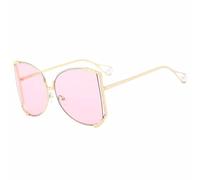 LMRJHAZM Fashion Overashed Frame Pearl Decoration Metal Sunglasses Femmes Luxury Luxury Street Street Snap Sun Glasses UV400