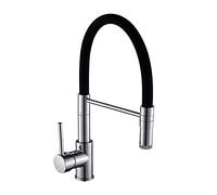 LMRJHAZM Faucet de cuisine Bandled Zedaro Chromium électroplaçant l'évier long de la cuisine avec une buse universelle flexible antique noire simple poignée cane360 degrés rotation chaude et à