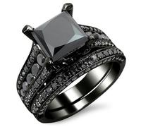 LMRJHAZM Girl Products Bagues Bague Bijoux Femme Homme Promesse Mariage Noir Or Rétro Hommes et Femmes Bague Set Cadeaux, 9, A