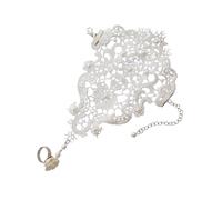 LMRJHAZM Girl Products Bracelet Gants en dentelle Mitaines en dentelle Bijoux Vintage Anneaux Blanc Cadeaux, 22X14X0.5CMx2pcs, A