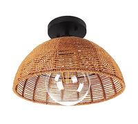 LMRJHAZM Lampe à Plafond Semi-révisée américaine, Une Chambre Pastorale à 1 tête près des luminaires de Plafond, Une Nuance de Lustre tissée à la Main Semi-Cercle, pour Les lanternes du Couloir et du