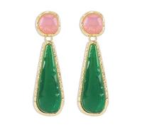 LMRJHAZM Longues boucles d'oreilles enveloppe en larmes pour femmes filles plaquées or exgger la résine boho irrégulière géométrique léger triangle de Noël drop steds fashion chic vintage baroque