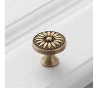 LMRJHAZM Porte de Placard de Meubles rétro américains en cuivre Pur, poignée monotrou en Bronze Jaune, poignée Chinoise en cuivre Antique, Laiton vintage6072