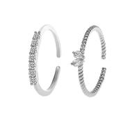 LMRJHAZM Produits de fille pour l'amour - Partners in Love Heart Custom Birthstone Ring, 2pcs Open personnalisé Promesse Love Fashion Cumbic Zirconia Ring Set, Dainty Empileing Rings Family