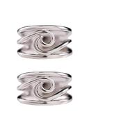 LMRJHAZM Produits de filles 2pcs Le bonheur vient en anneau de vagues, Silver Hollow Out Geometric Wave Ring Ocean Sea Wave Rague, Cadeau inspirant pour ceux qui connaissent des revers (7) Cadeaux