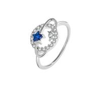 LMRJHAZM Produits de filles Creative Round Planet Sapphire Little Star Lover Ring Sterling S925 Silver Engagement Bride Gift Party Bielry-N47 Cadeaux