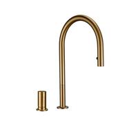 LMRJHAZM Robinet, robinet invisible Tire-Out Pulporter Head Double Hole Single Handle Hothy Hot and Cold Solid Lrass Kitchen Sinker Mixer