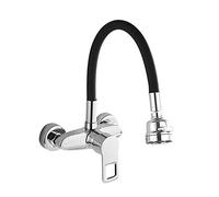 LMRJHAZM Robinets de cuisine à montage mural, cuivre pour lavabo à lavabo de cuisine, rotatif chaud et froid, chrome commercial