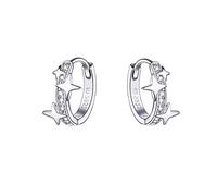 LMRJHAZM Star Cumbic Zirconia Huggie Hoop Moucles d'oreilles pour les femmes Sterling Silver Constellation Cartilage mignon charmes cz Sleeper Small Hoop Stars STARS EARGLES Hypoallergènes Bijoux