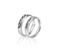 LMRJHAZM Sterling Metal Ouvert Anneau Doigt S925 Anneaux de Bague en métal Sterling, Riches, Bijoux Simples pour Hommes et Femmes, Cadeaux pour Anneau d'amant, Ouverture réglable
