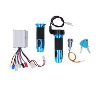 Lmrysalque 12V 250W 8 Ligne en Alliage D'aluminium Brossé Régulateur de Vitesse Ligne Courte Accélérateur Twist Grip Serrure Électrique pour Vélo Électrique