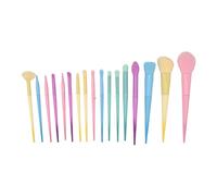 Lmrysalque 17 pièces Pinceau de Maquillage Couleurs Bonbons Tube en Aluminium Doux et épais Kit de Pinceau cosmétique pour Les Rencontres en Plein air