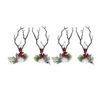 Lmrysalque 2 Paires d'épingles à Cheveux de Renne Style féerique en Bois de Noël, épingles à Cheveux décoratives pour Festival, fête costumée, événement Scolaire