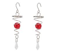 Lmrysalque 2 pièces Boule de Contemplation Spirale Queue Vent Spinner stabilisateur en Acier Inoxydable Spirale carillons éoliens pour l'extérieur (Rouge)