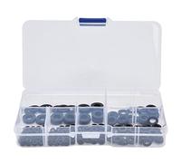 Lmrysalque 250 pièces rondelles en nylon Kit d'assortiment de rondelles plates noires joint d'espacement d'étanchéité pour ménage M2-M6