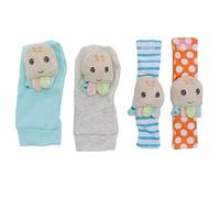 Lmrysalque 4 pièces bébé hochet Chaussettes Mignon Poulpe Forme lumière Douce réglable bébé Poignet Cheville hochets pour bébés Nourrissons