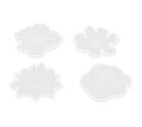 Lmrysalque 4 pièces moule de dessous de verre 4 Styles différents moulage en Silicone de conception de fleur pour faire des décorations