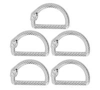 Lmrysalque 5 pièces anneaux D en alliage de Zinc robuste Durable multifonctionnel large Application anneaux D en métal pour sac à dos ceinture (Argent)