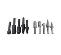 Lmrysalque 5 pièces râpe rotative bois plastique lime à découper foret à bois 1/4 pouce ciseau à tige ronde en relief ébavurage polissage meulage pour charpentier