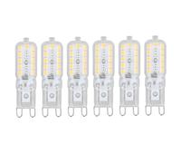 Lmrysalque 6 pièces G9 LED ampoule 5W couvercle Transparent 22LED variable G9 ampoule pour plafonnier applique murale lampe de Table (Blanc naturel 220-240V)