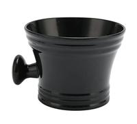 Lmrysalque Bol à Savon de Rasage en Plastique Noir Grande Capacité Prise Confortable Tasse de Rasage Portable avec Poignée pour Barbier Voyage à Domicile