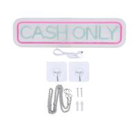 Lmrysalque Cash Only Enseigne Au Néon 16.5x4.3in Attrayant Alimenté Par USB LED Enseigne Au Néon pour Magasin Hôtel Café Bar