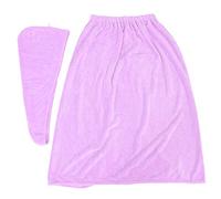 Lmrysalque - ensemble enveloppement corporel pour femmes, peignoir, bonnet de séchage des cheveux, serviette de bain en microfibre douce pour Salon de beauté (Violet clair)
