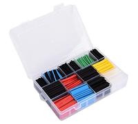 Lmrysalque Kit de tubes thermorétractables de 580 pièces Assortiment de manchons en polyoléfine pour raccordement enrouleur de câble électrique