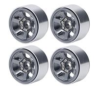 Lmrysalque Lot de 4 moyeux de roue RC en alliage d'aluminium CNC RC pour profil de pneu de 1,9" (de couleur)