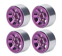 Lmrysalque Lot de 4 moyeux de roue RC en alliage d'aluminium CNC RC pour profil de pneu de 1,9" (violet)