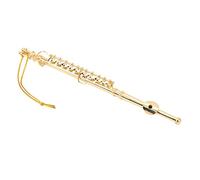 Lmrysalque - modèle de flûte dorée, aspect revêtu, Mini flûte en alliage brillant et mignon pour la maison et le bureau