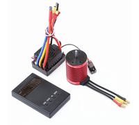 Lmrysalque Moteur brushless F540 4370KV pour Crawler RC, 4 pôles, contrôleur de Vitesse électronique brushless 60A, Prise T et Carte de Programmation pour Voiture RC 1/10